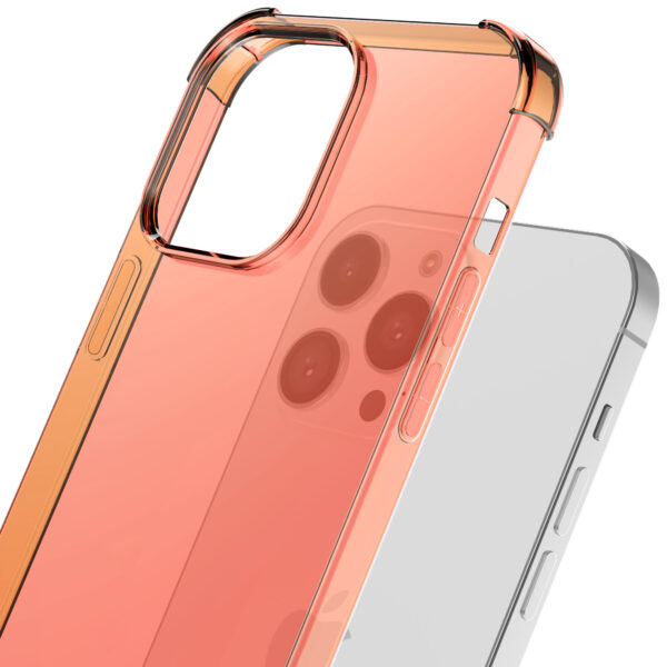 iPhone 12 Pro siliconen telefoonhoesje met stootrand transparant rood (5)
