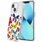 iPhone 13 Mini transparant telefoonhoesje met gekleurde vlinder opdruk (1)
