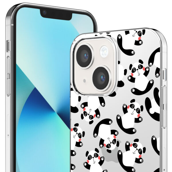 iPhone 13 Mini transparant telefoonhoesje met panda opdruk (2)