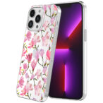 iPhone 13 Pro Max transparant telefoonhoesje met orchidee bloemen opdruk (1)