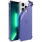 iPhone 13 Pro siliconen telefoonhoesje met stootrand transparant donker blauw (1)