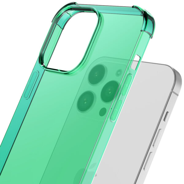 iPhone 13 Pro siliconen telefoonhoesje met stootrand transparant groen (3)