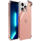 iPhone 13 Pro siliconen telefoonhoesje met stootrand transparant licht roze (1)