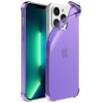 iPhone 13 Pro siliconen telefoonhoesje met stootrand transparant paars (1)