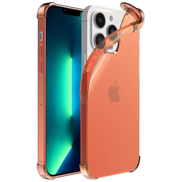 iPhone 13 Pro siliconen telefoonhoesje met stootrand transparant rood (1)