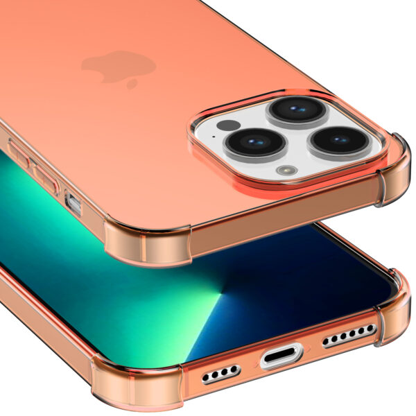iPhone 13 Pro siliconen telefoonhoesje met stootrand transparant rood (3)