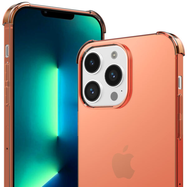 iPhone 13 Pro siliconen telefoonhoesje met stootrand transparant rood (6)
