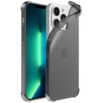 iPhone 13 Pro siliconen telefoonhoesje met stootrand transparant zwart (1)