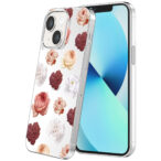iPhone 13 transparant telefoonhoesje met bloemen en rozen opdruk (1)
