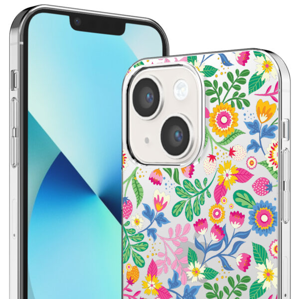 iPhone 13 transparant telefoonhoesje met bloemen opdruk (2)