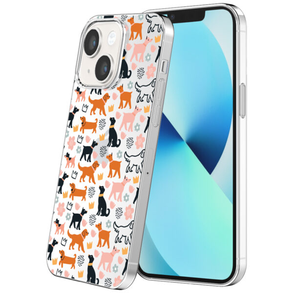 iPhone 13 transparant telefoonhoesje met honden opdruk (1)