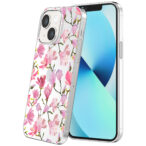 iPhone 13 transparant telefoonhoesje met orchidee bloemen opdruk (1)