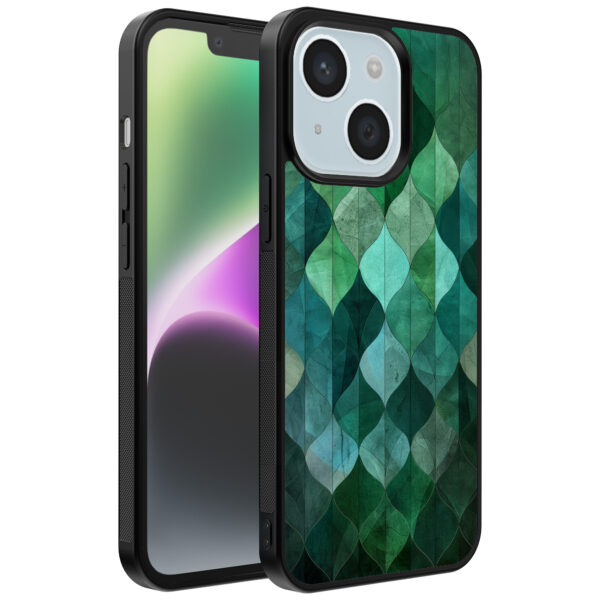 iPhone 14 Plus telefoonhoesje met groene bladeren opdruk (1)