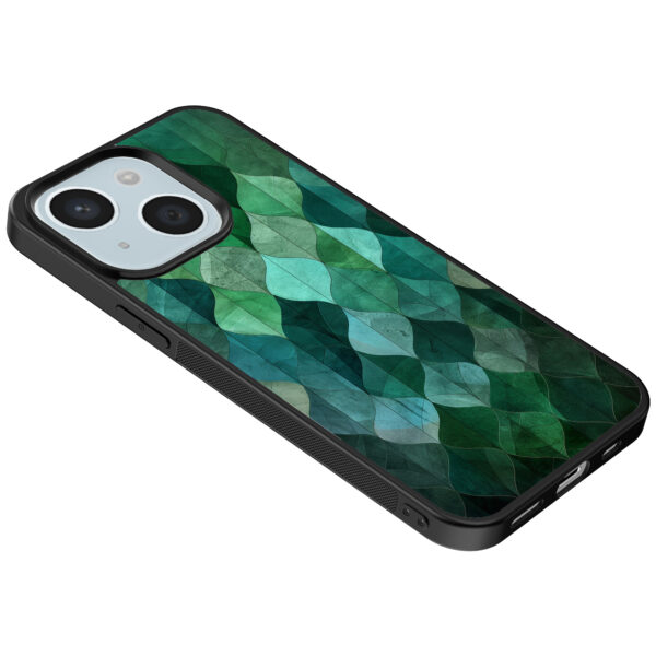 iPhone 14 Plus telefoonhoesje met groene bladeren opdruk (5)
