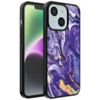 iPhone 14 Plus telefoonhoesje met paars marmer opdruk (1)