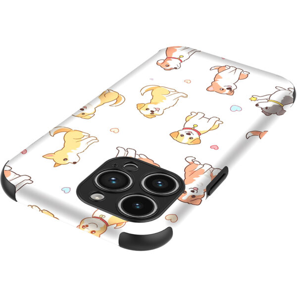 iPhone 14 Pro Max telefoonhoesje met sterke bumper rand en honden opdruk (4)