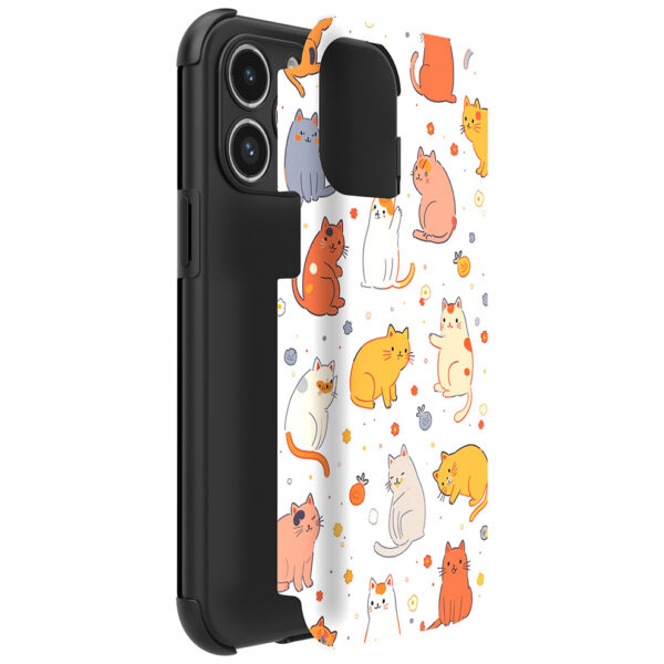 iPhone 14 Pro Max telefoonhoesje met sterke bumper rand en poezen opdruk (2)