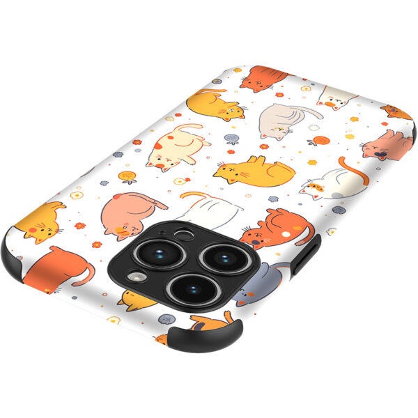 iPhone 14 Pro Max telefoonhoesje met sterke bumper rand en poezen opdruk (4)