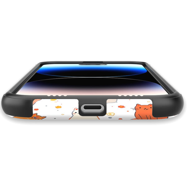 iPhone 14 Pro Max telefoonhoesje met sterke bumper rand en poezen opdruk (5)