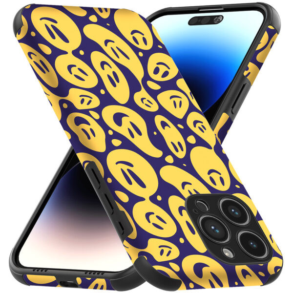 iPhone 14 Pro Max telefoonhoesje met sterke bumper rand en smiley opdruk (3)