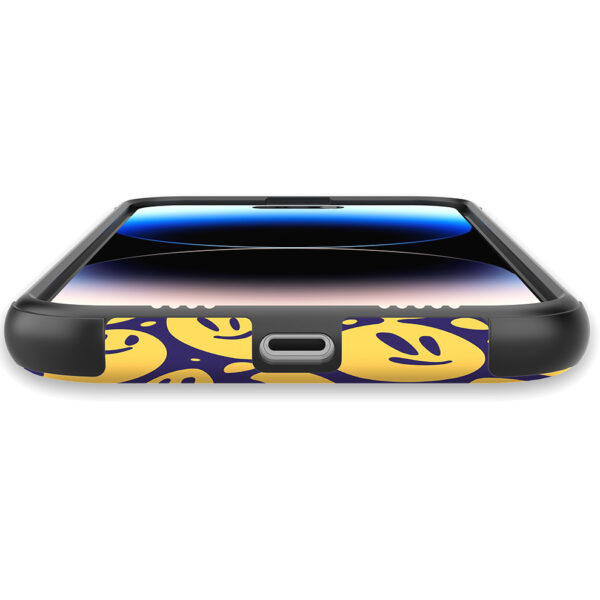 iPhone 14 Pro Max telefoonhoesje met sterke bumper rand en smiley opdruk (5)