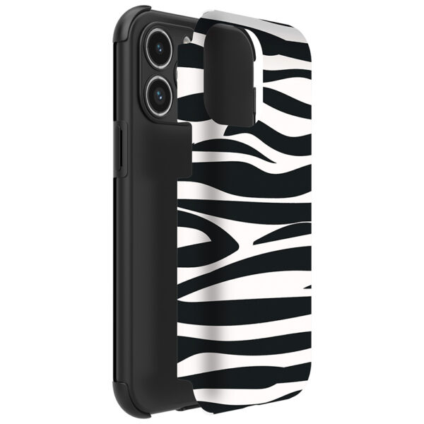 iPhone 14 Pro Max telefoonhoesje met sterke bumper rand en zebra opdruk (2)