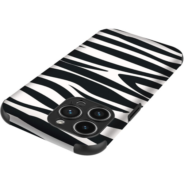 iPhone 14 Pro Max telefoonhoesje met sterke bumper rand en zebra opdruk (4)