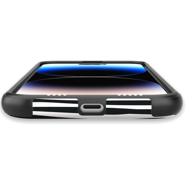 iPhone 14 Pro Max telefoonhoesje met sterke bumper rand en zebra opdruk (5)
