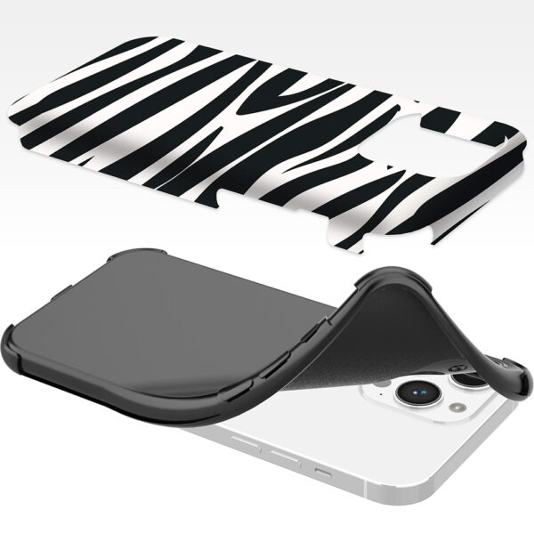 iPhone 14 Pro Max telefoonhoesje met sterke bumper rand en zebra opdruk (6)
