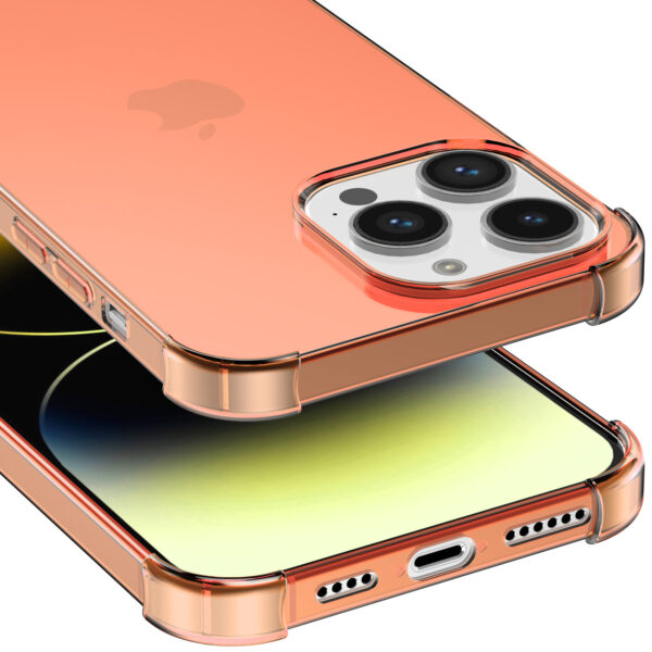 iPhone 14 Pro siliconen telefoonhoesje met stootrand transparant rood (4)