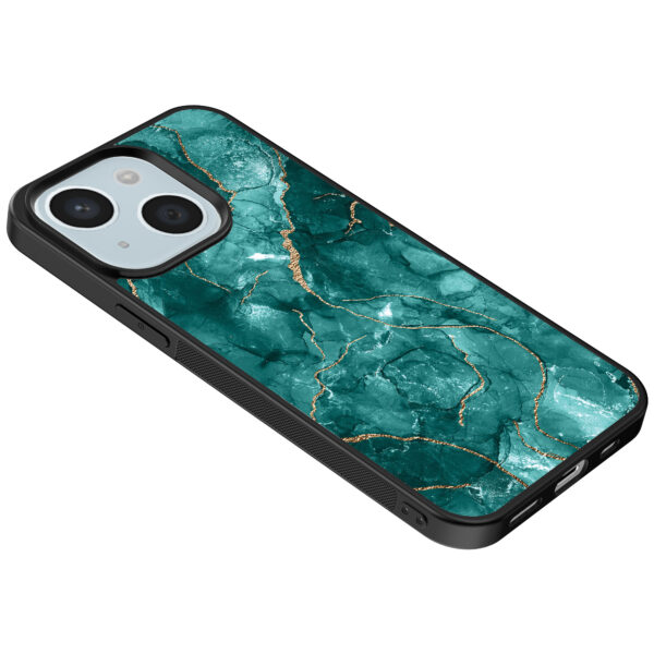 iPhone 14 telefoonhoesje met groen marmer opdruk (5)