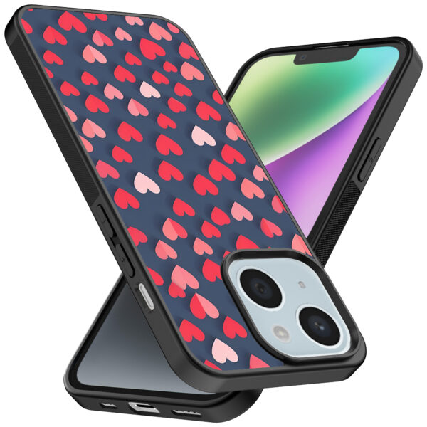 iPhone 14 telefoonhoesje met hartjes opdruk klein (2)