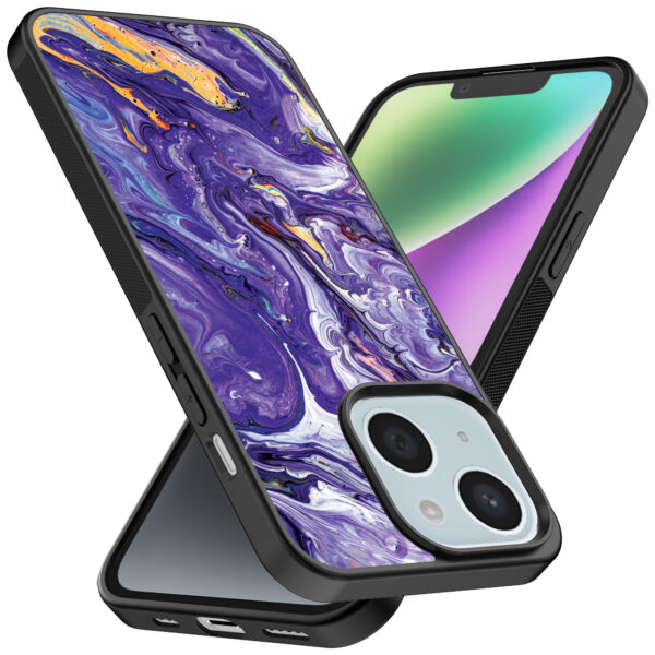iPhone 14 telefoonhoesje met paars marmer opdruk (2)