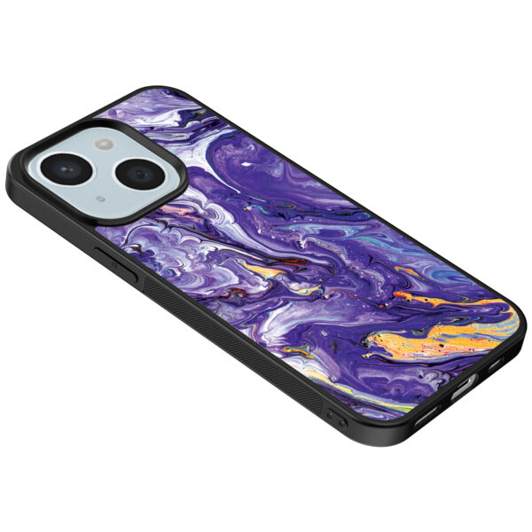 iPhone 14 telefoonhoesje met paars marmer opdruk (5)