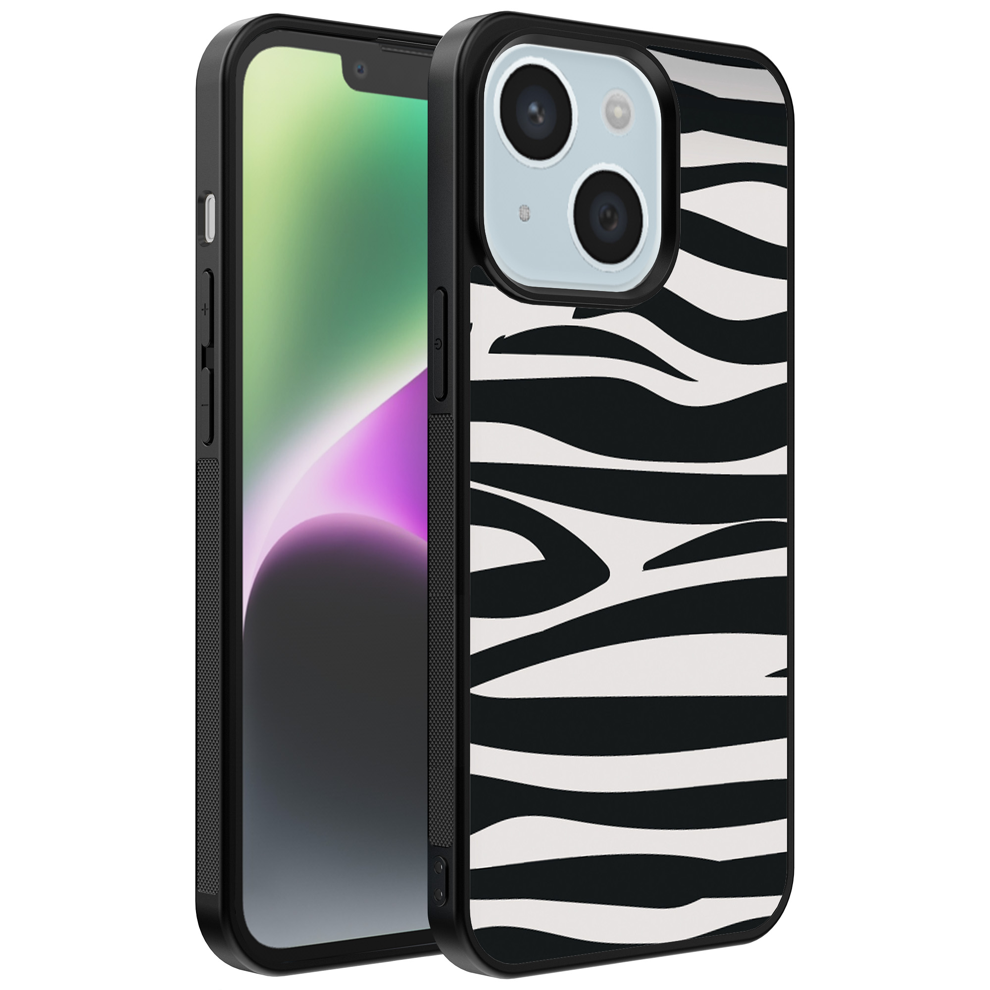 iPhone 14 telefoonhoesje met zebra opdruk (1)