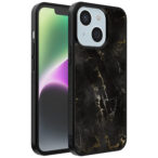 iPhone 14 telefoonhoesje met zwart marmer opdruk (1)