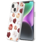 iPhone 14 transparant telefoonhoesje met bloemen en rozen opdruk (1)