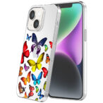 iPhone 14 transparant telefoonhoesje met gekleurde vlinder opdruk (1)
