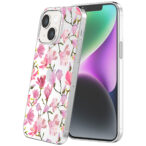 iPhone 14 transparant telefoonhoesje met orchidee bloemen opdruk (1)