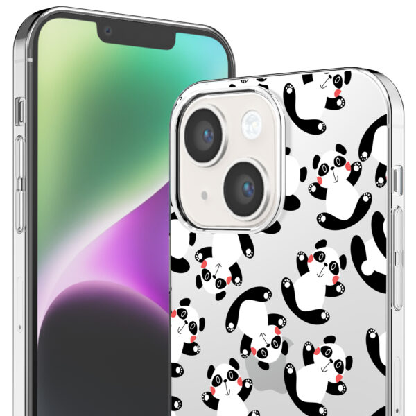 iPhone 14 transparant telefoonhoesje met panda opdruk (2)