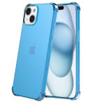 iPhone 15 Plus siliconen telefoonhoesje met stootrand transparant blauw (2)