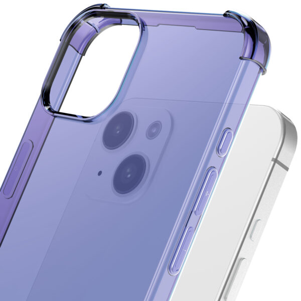iPhone 15 Plus siliconen telefoonhoesje met stootrand transparant donker blauw (6)