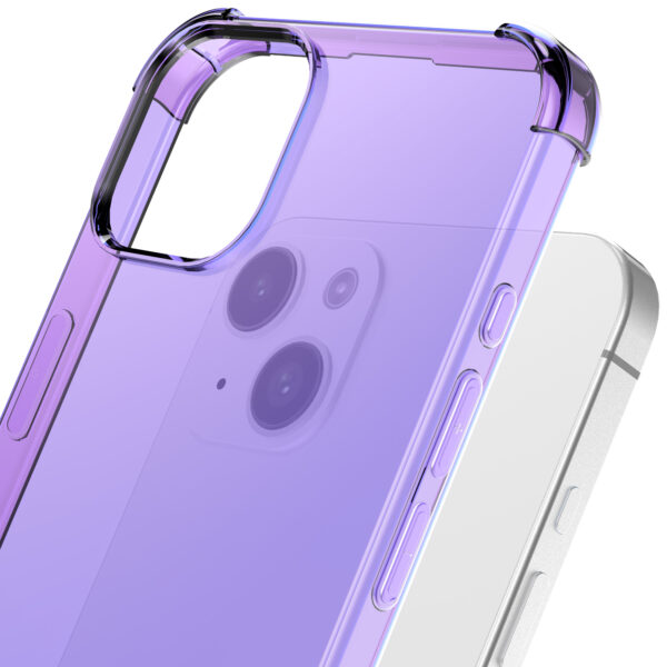 iPhone 15 Plus siliconen telefoonhoesje met stootrand transparant paars (6)