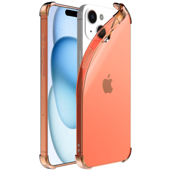 iPhone 15 Plus siliconen telefoonhoesje met stootrand transparant rood (1)