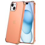iPhone 15 Plus siliconen telefoonhoesje met stootrand transparant rood (2)