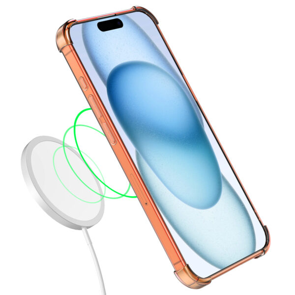 iPhone 15 Plus siliconen telefoonhoesje met stootrand transparant rood (4)
