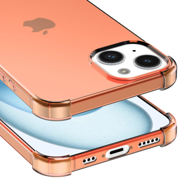 iPhone 15 Plus siliconen telefoonhoesje met stootrand transparant rood (5)