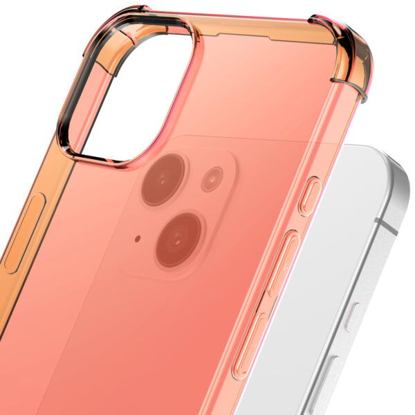 iPhone 15 Plus siliconen telefoonhoesje met stootrand transparant rood (6)