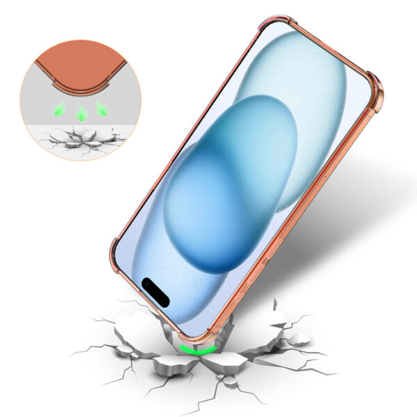 iPhone 15 Plus siliconen telefoonhoesje met stootrand transparant rood (7)