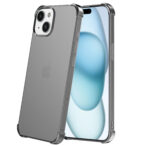 iPhone 15 Plus siliconen telefoonhoesje met stootrand transparant zwart (2)